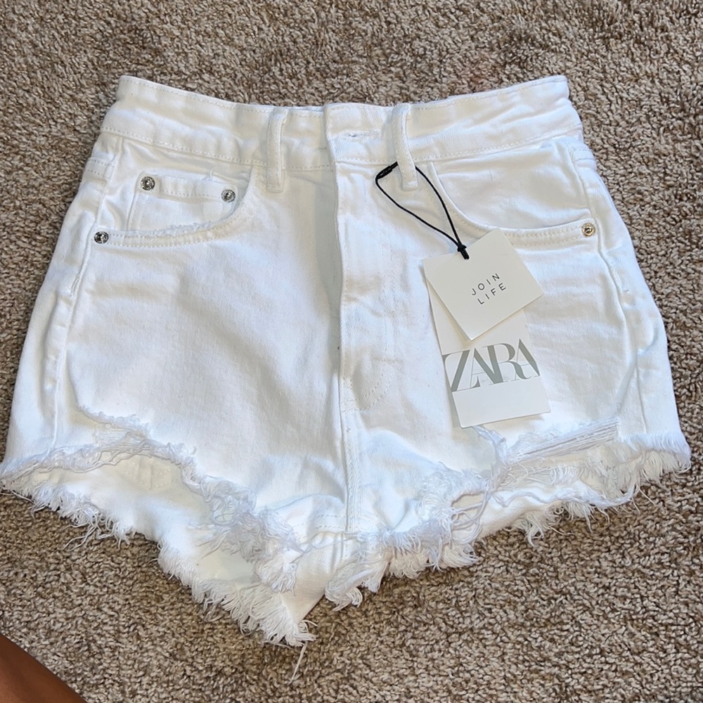 White denim shorts